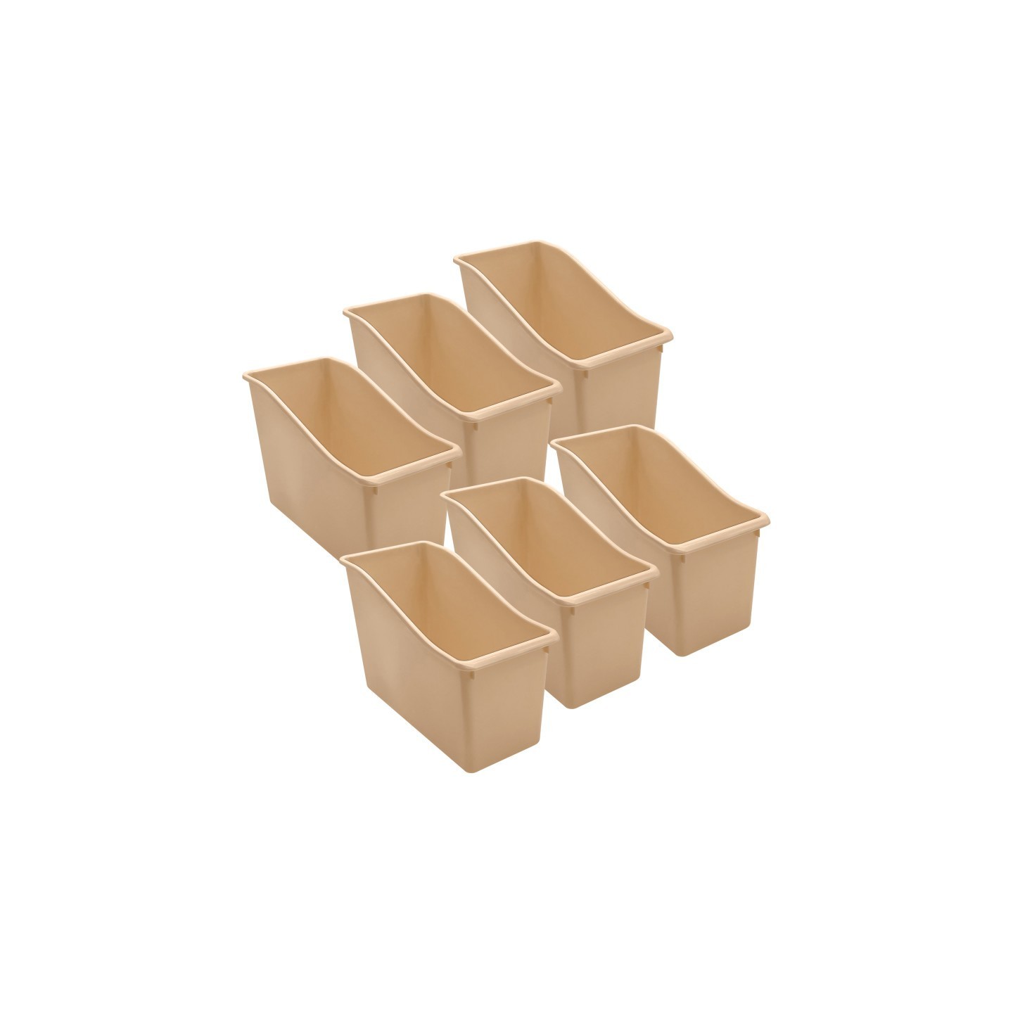 Teacher Created Resources® Plastic Book Bin, Light Brown, Pack of 6
