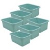 Teacher Created Resources® Small Plastic Storage Bin, Calming Blue, Pack of 6