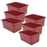 Teacher Created Resources® Small Plastic Storage Bin, Deep Rose, Pack of 6