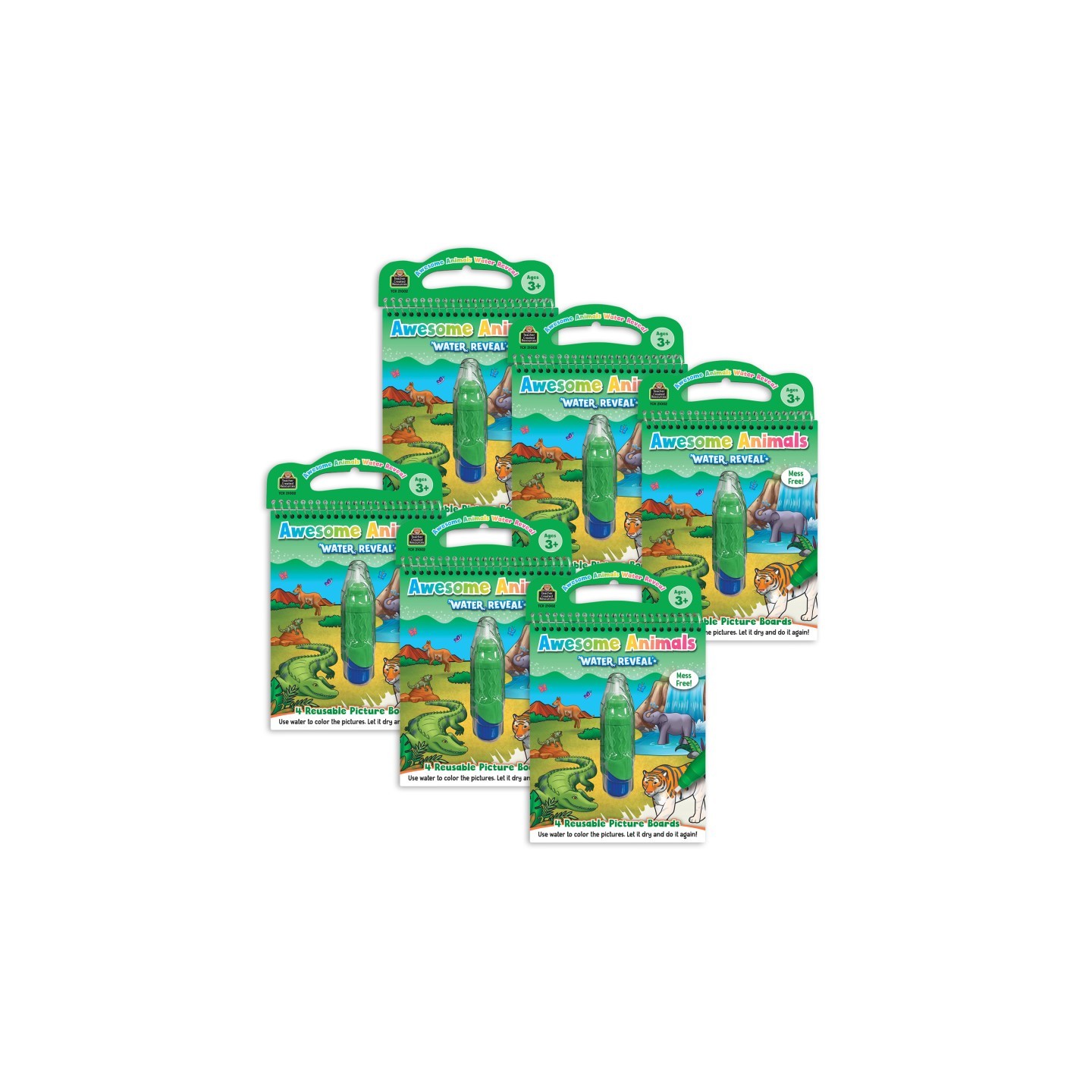 Teacher Created Resources® Awesome Animals Water Reveal Book, 6 Sets