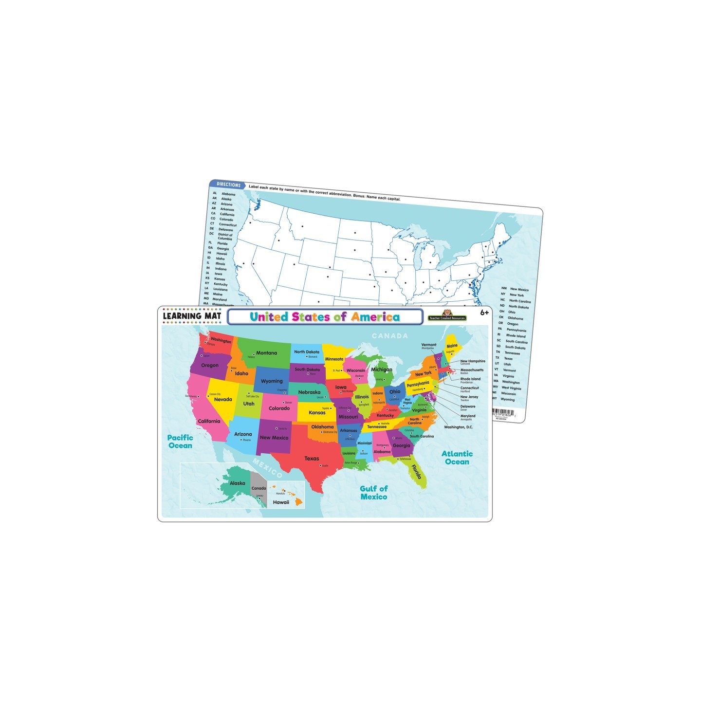 Teacher Created Resources® United States of America Map Learning Mat