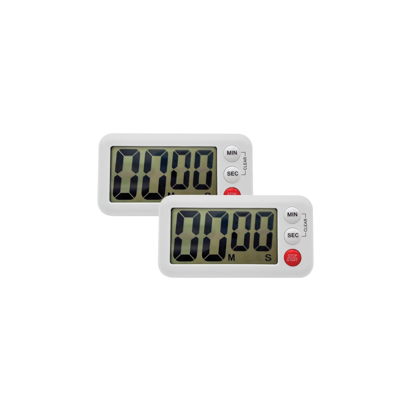 Teacher Created Resources® Magnetic Digital Classroom Timer, White, Pack of 2