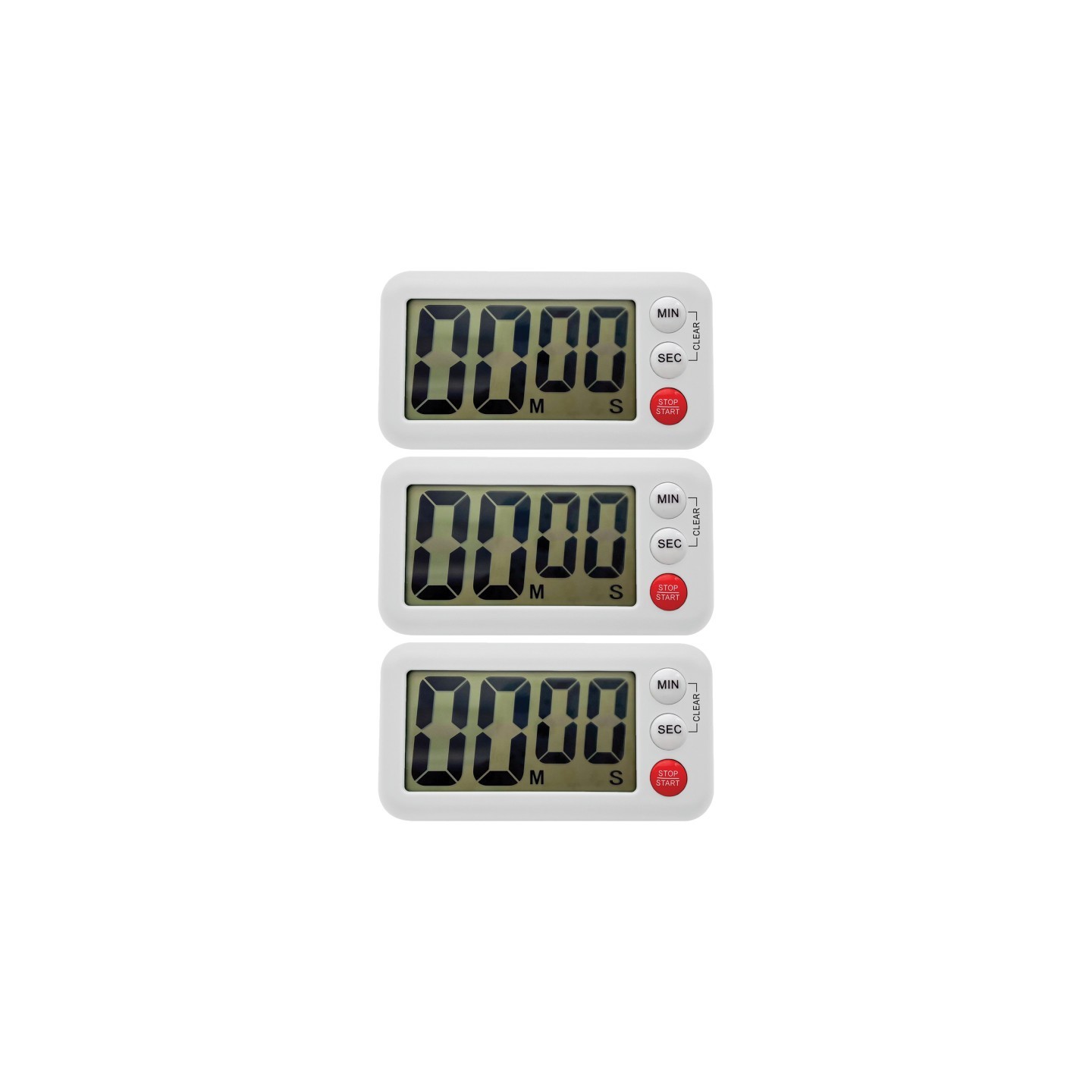 Teacher Created Resources® Magnetic Digital Classroom Timer, White, Pack of 3