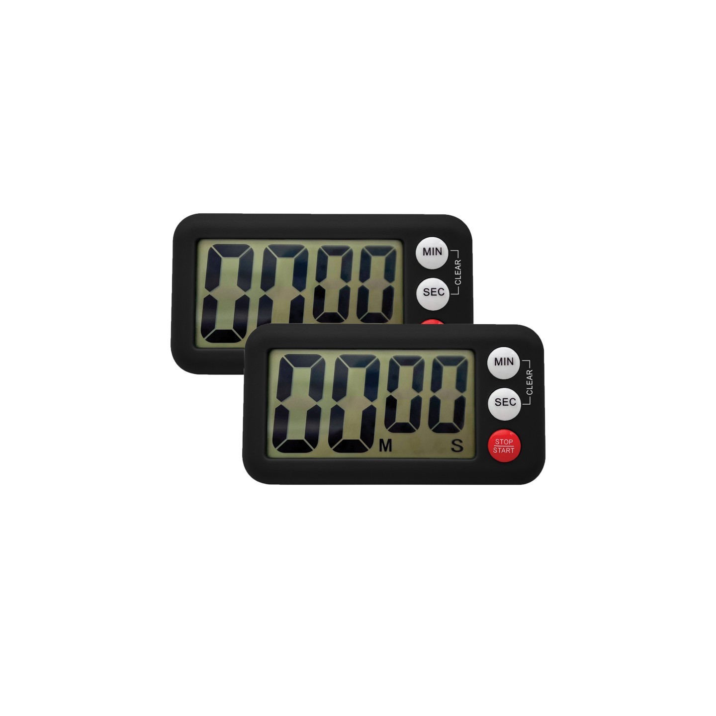 Teacher Created Resources® Magnetic Digital Classroom Timer, Black, Pack of 2