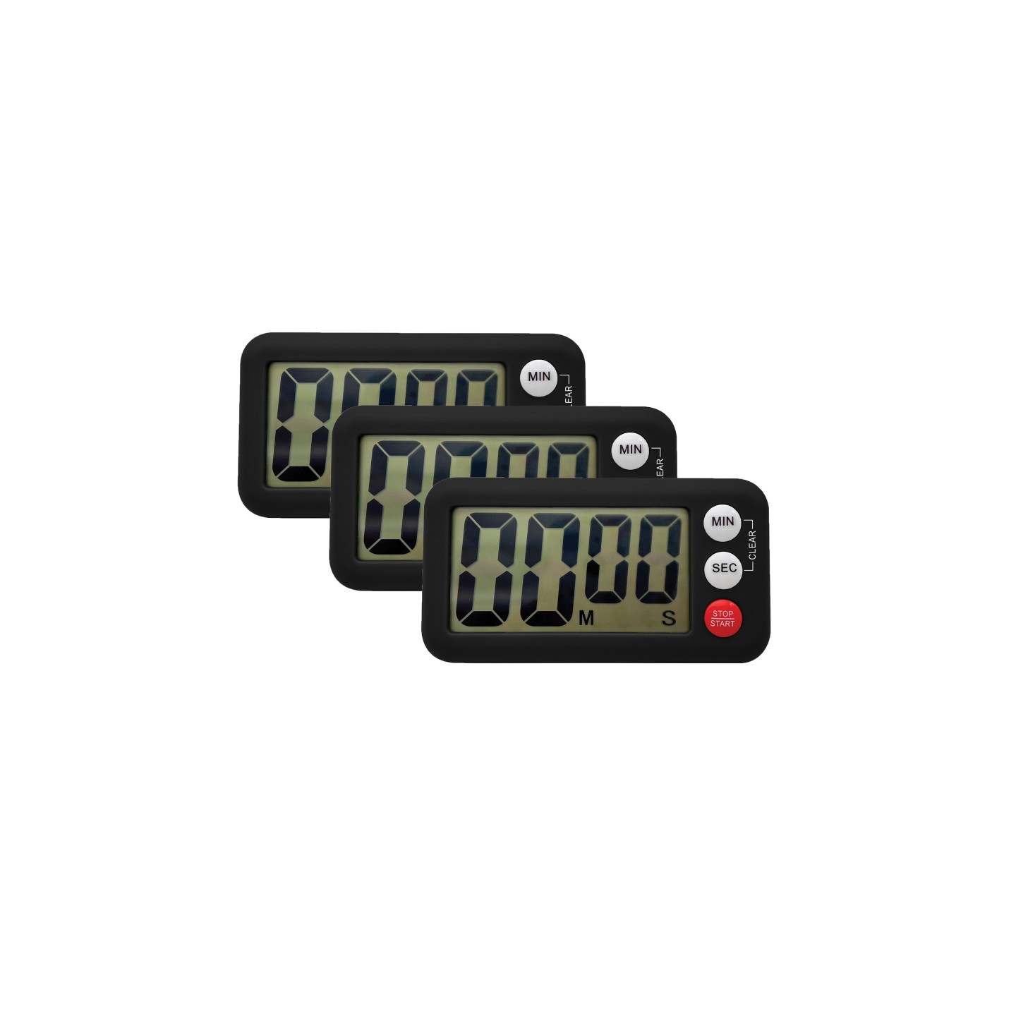 Teacher Created Resources® Magnetic Digital Classroom Timer, Black, Pack of 3