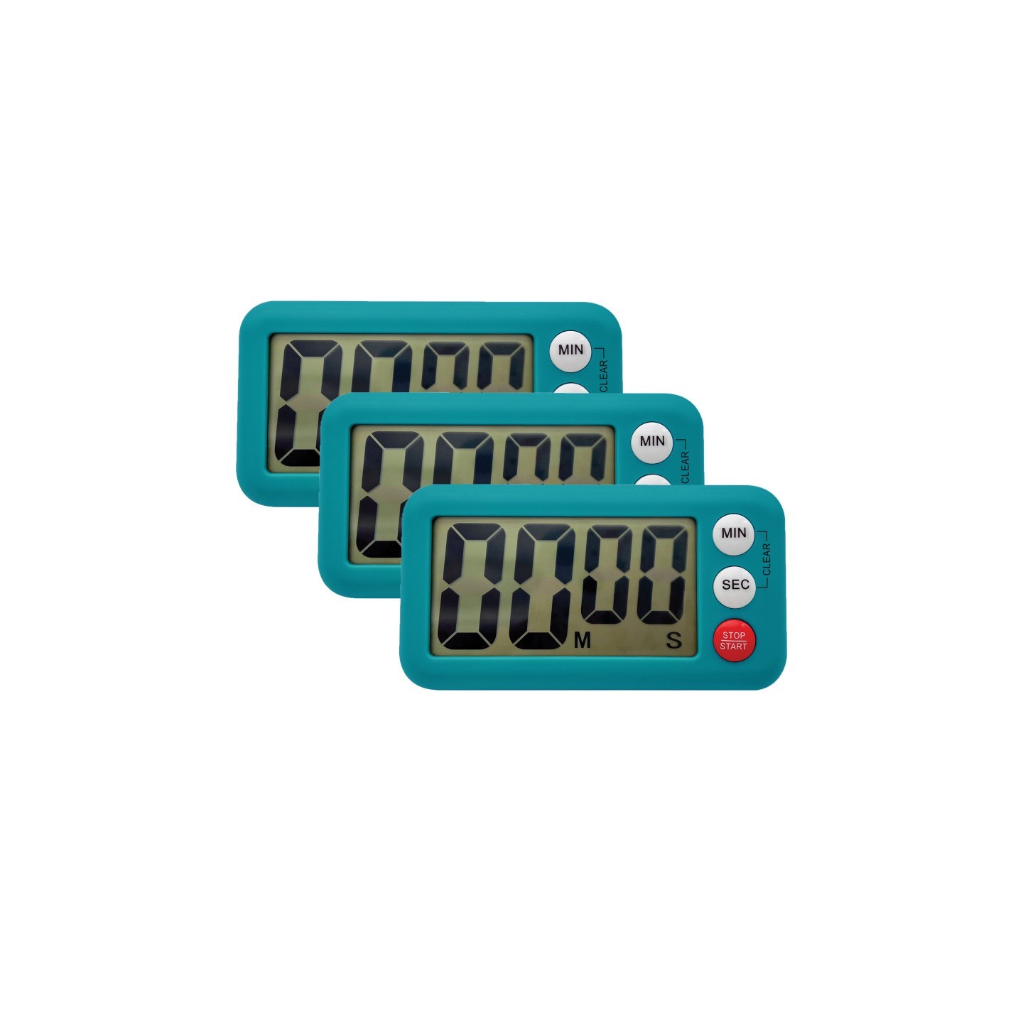 Teacher Created Resources® Magnetic Digital Classroom Timer, Teal, Pack of 3