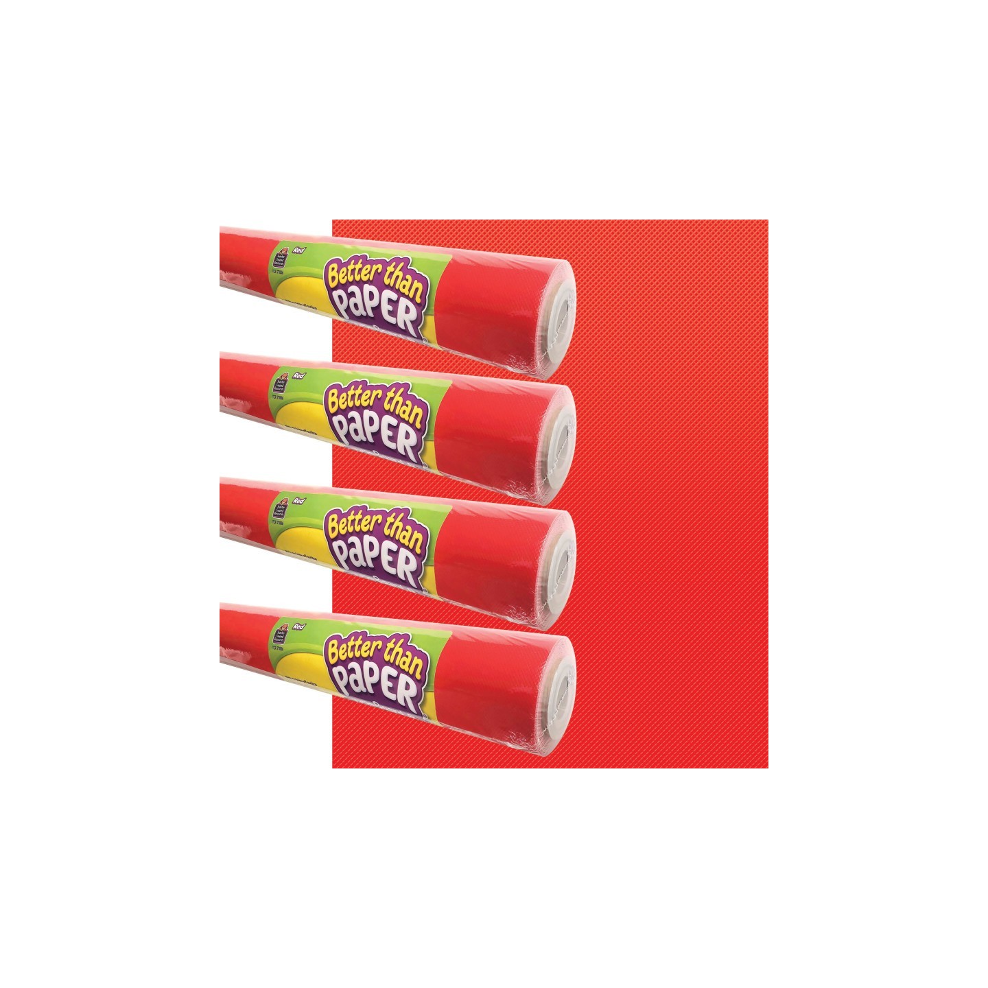 Teacher Created Resources® Better Than Paper® Bulletin Board Roll, 4' x 12', Red, 4 Rolls