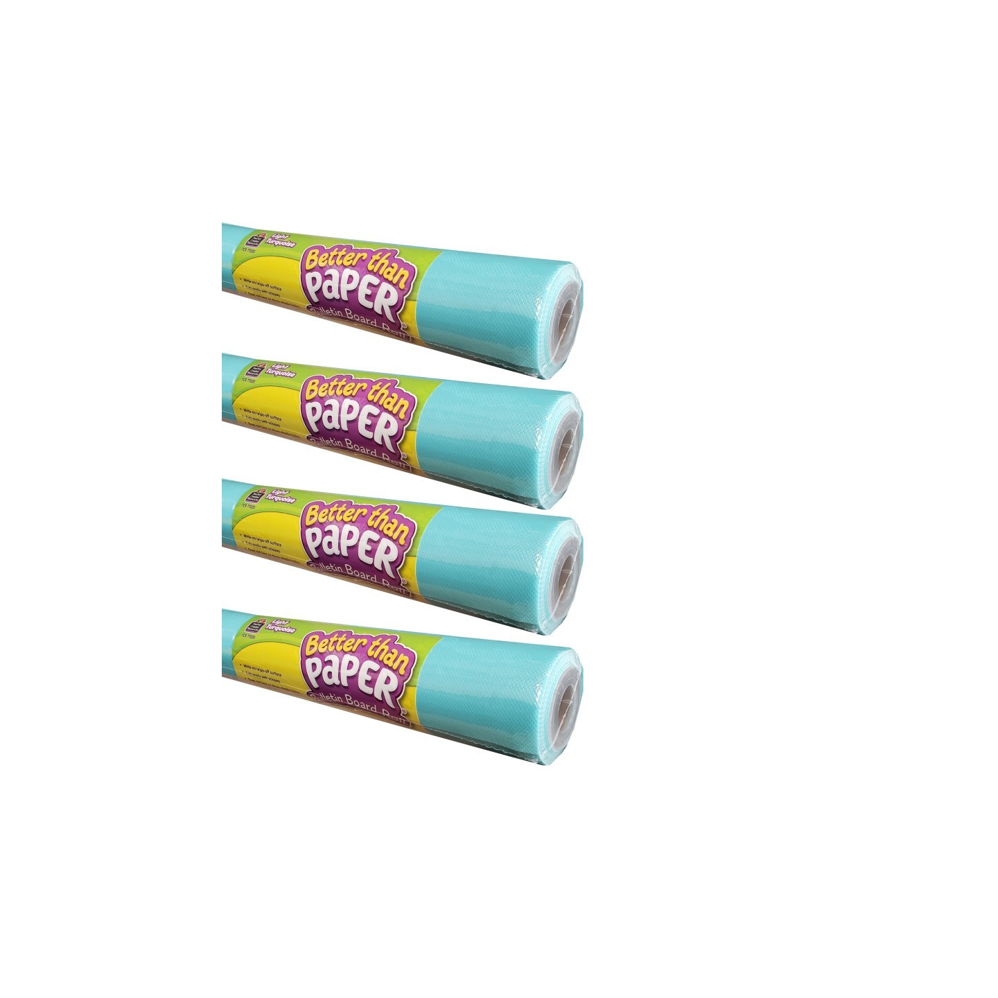 Teacher Created Resources® Better Than Paper® Bulletin Board Roll, 4' x 12', Light Turquoise, Pack of 4