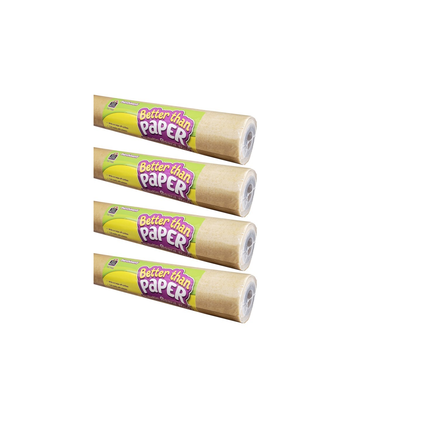 Teacher Created Resources® Better Than Paper® Bulletin Board Roll, 4' x 12', Parchment, Pack of 4
