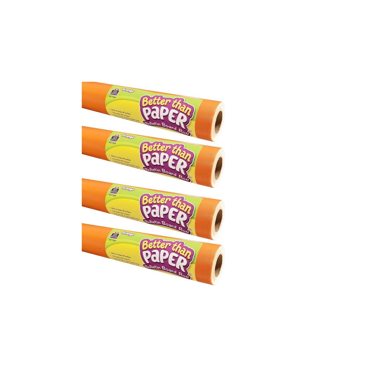 Teacher Created Resources® Better Than Paper® Bulletin Board Roll, 4' x 12', Orange, Pack of 4