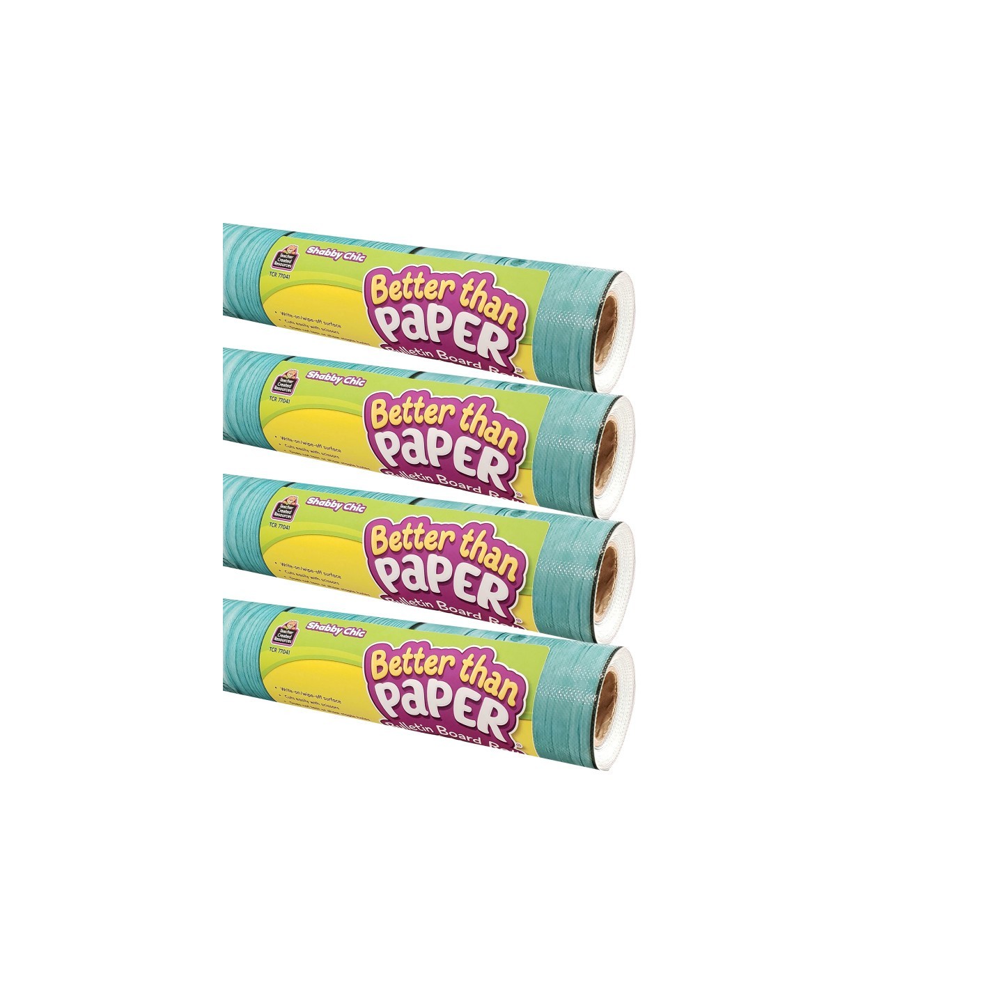 Teacher Created Resources® Better Than Paper® Bulletin Board Roll, 4' x 12', Shabby Chic, Pack of 4