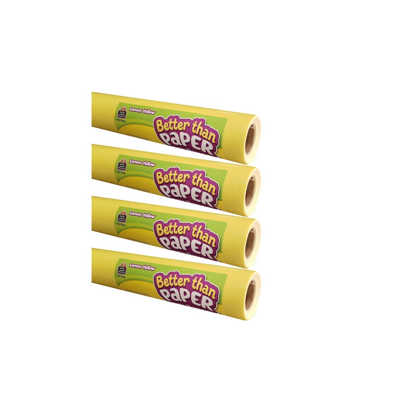 Teacher Created Resources® Better Than Paper® Bulletin Board Roll, 4' x 12', Lemon Yellow, Pack of 4