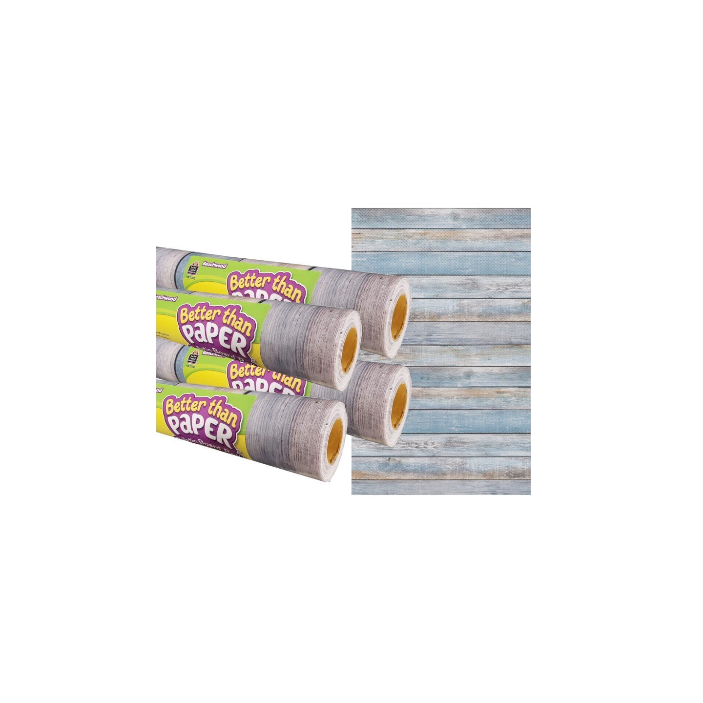 Teacher Created Resources® Beachwood Better Than Paper Bulletin Board Roll, 4' x 12', Pack of 4