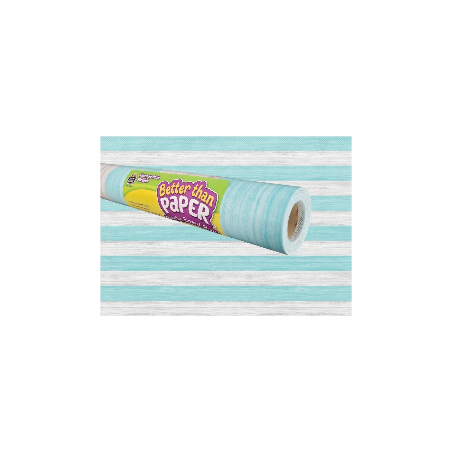 Teacher Created Resources® Vintage Blue Stripes Better Than Paper Bulletin Board Roll, 4' x 12', Pack of 4