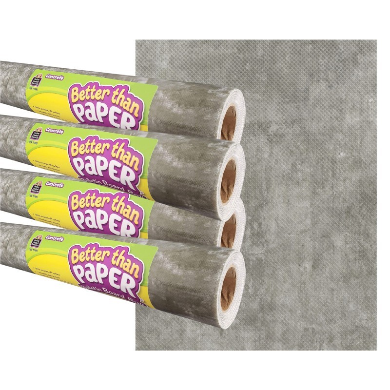 Teacher Created Resources® Concrete Better Than Paper Bulletin Board Roll, 4' x 12', Pack of 4