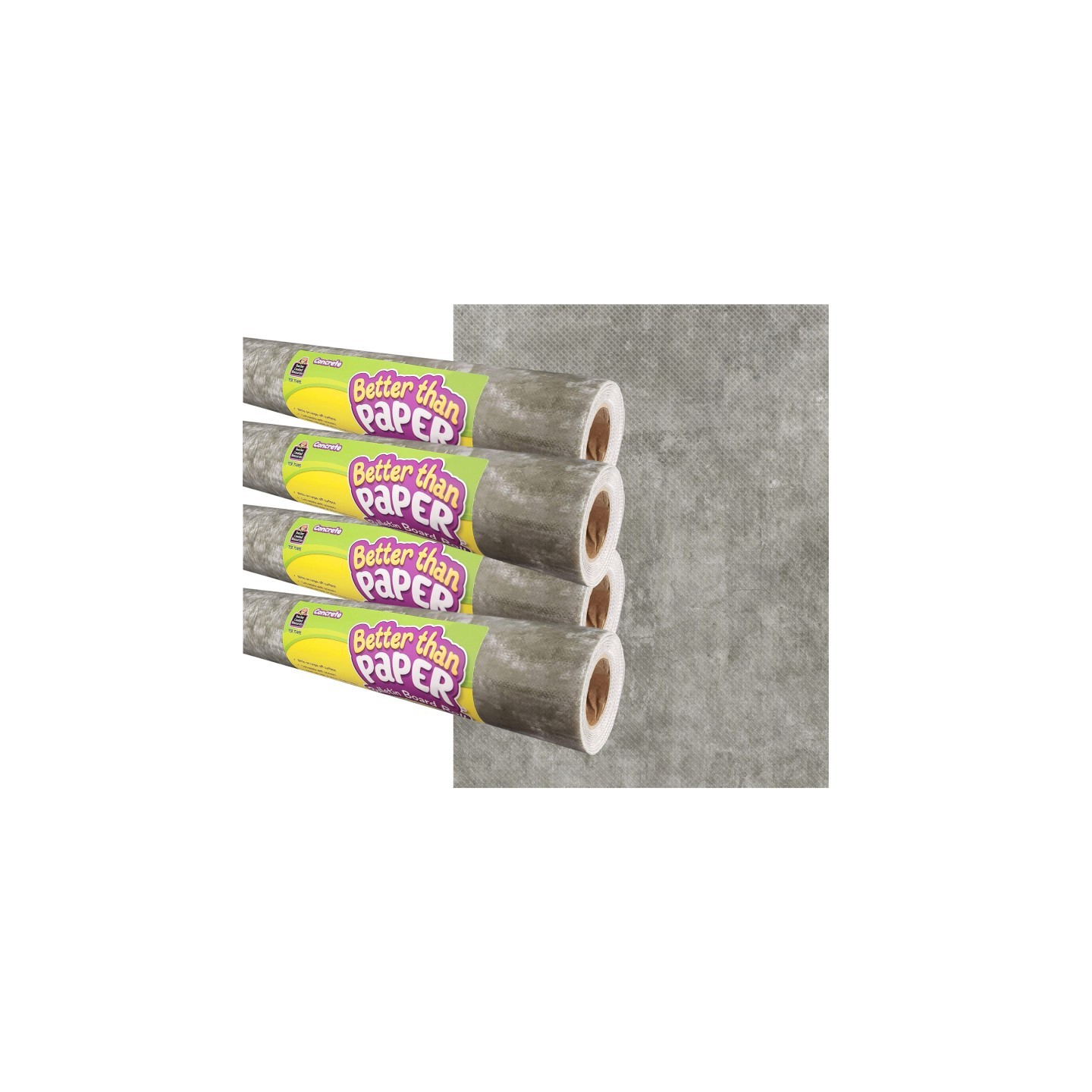 Teacher Created Resources® Concrete Better Than Paper Bulletin Board Roll, 4' x 12', Pack of 4