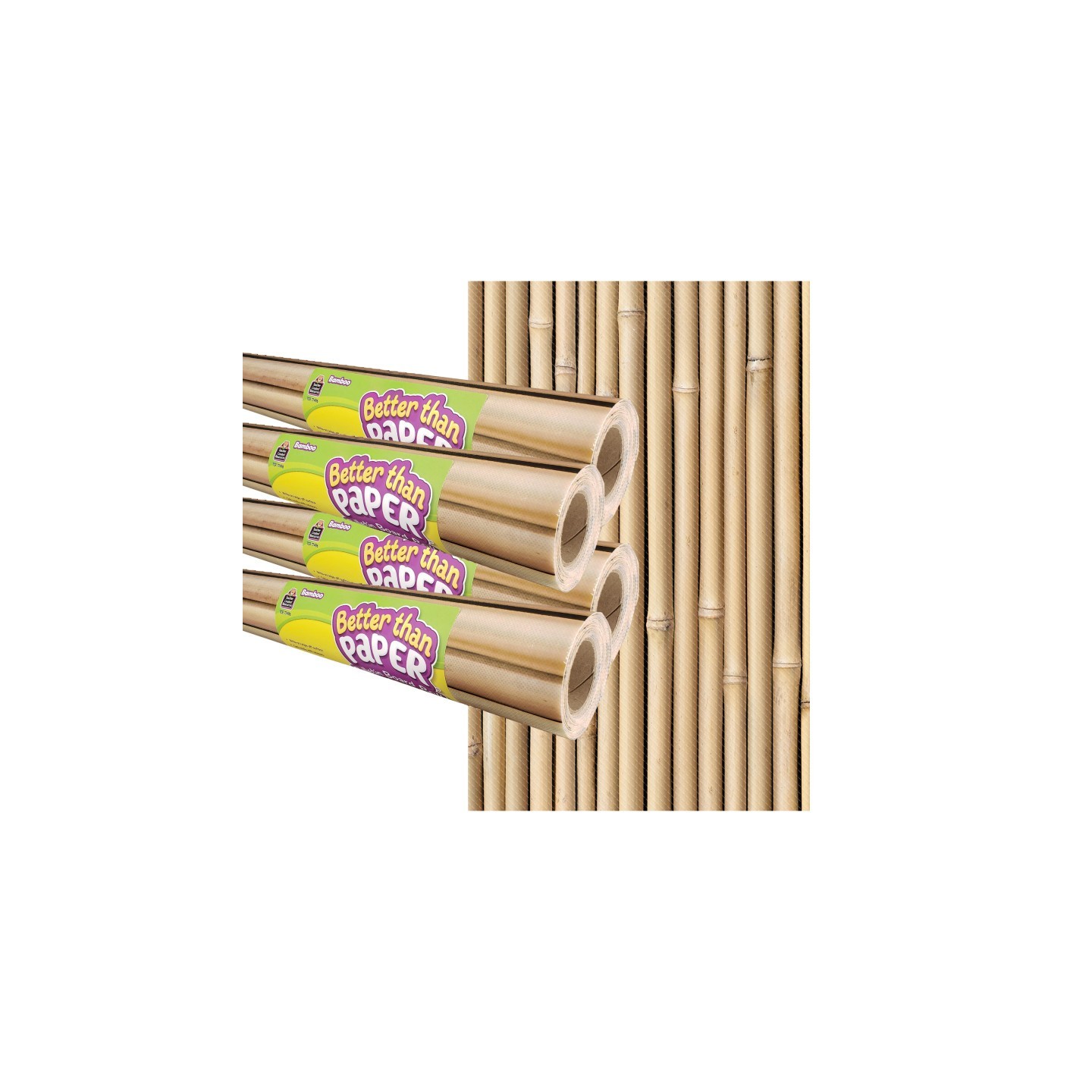 Teacher Created Resources® Bamboo Better Than Paper Bulletin Board Roll, 4' x 12', Pack of 4