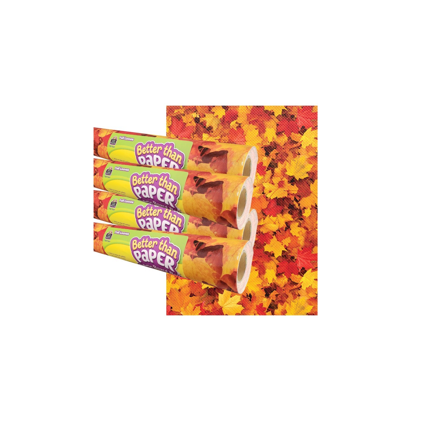 Teacher Created Resources® Fall Leaves Better Than Paper Bulletin Board Roll, 4' x 12', Pack of 4