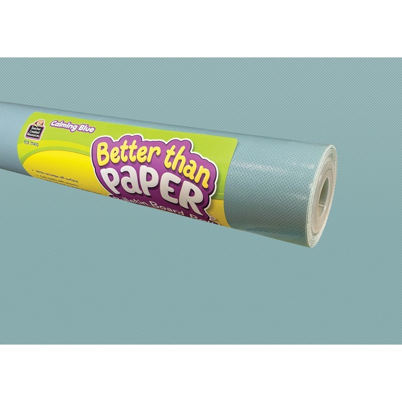 Teacher Created Resources® Calming Blue Better Than Paper Bulletin Board Roll, 4' x 12', Pack of 4