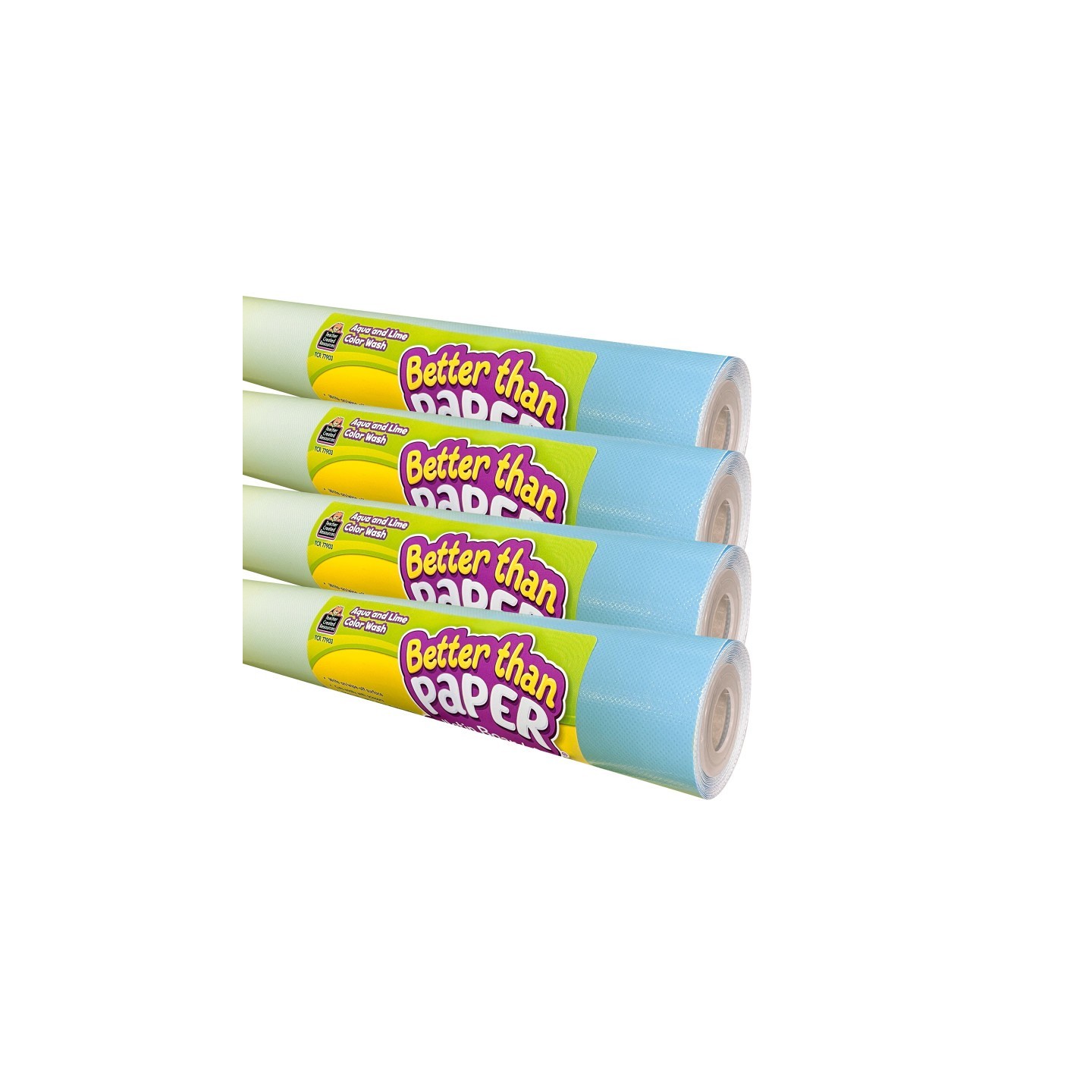 Teacher Created Resources® Better Than Paper Bulletin Board Roll, Agua and Lime Color Wash, 4-Pack