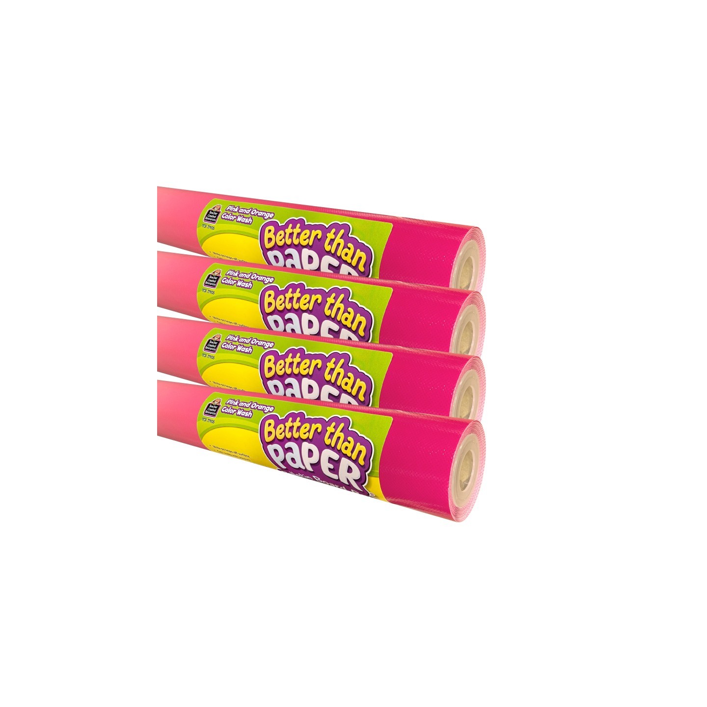 Teacher Created Resources® Pink and Orange Color Wash Better Than Paper Bulletin Board Roll 4-Pack