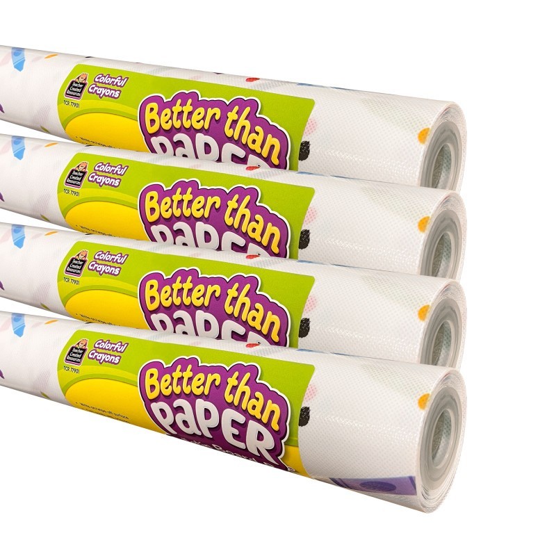 Teacher Created Resources® Better Than Paper Bulletin Board Roll, Colorful Crayons, 4-Pack