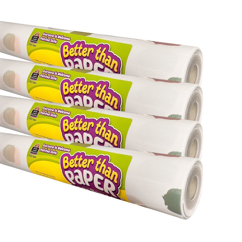 Teacher Created Resources® Better Than Paper Bulletin Board Roll, Everyone is Welcome Painted Dots, 4-Pack