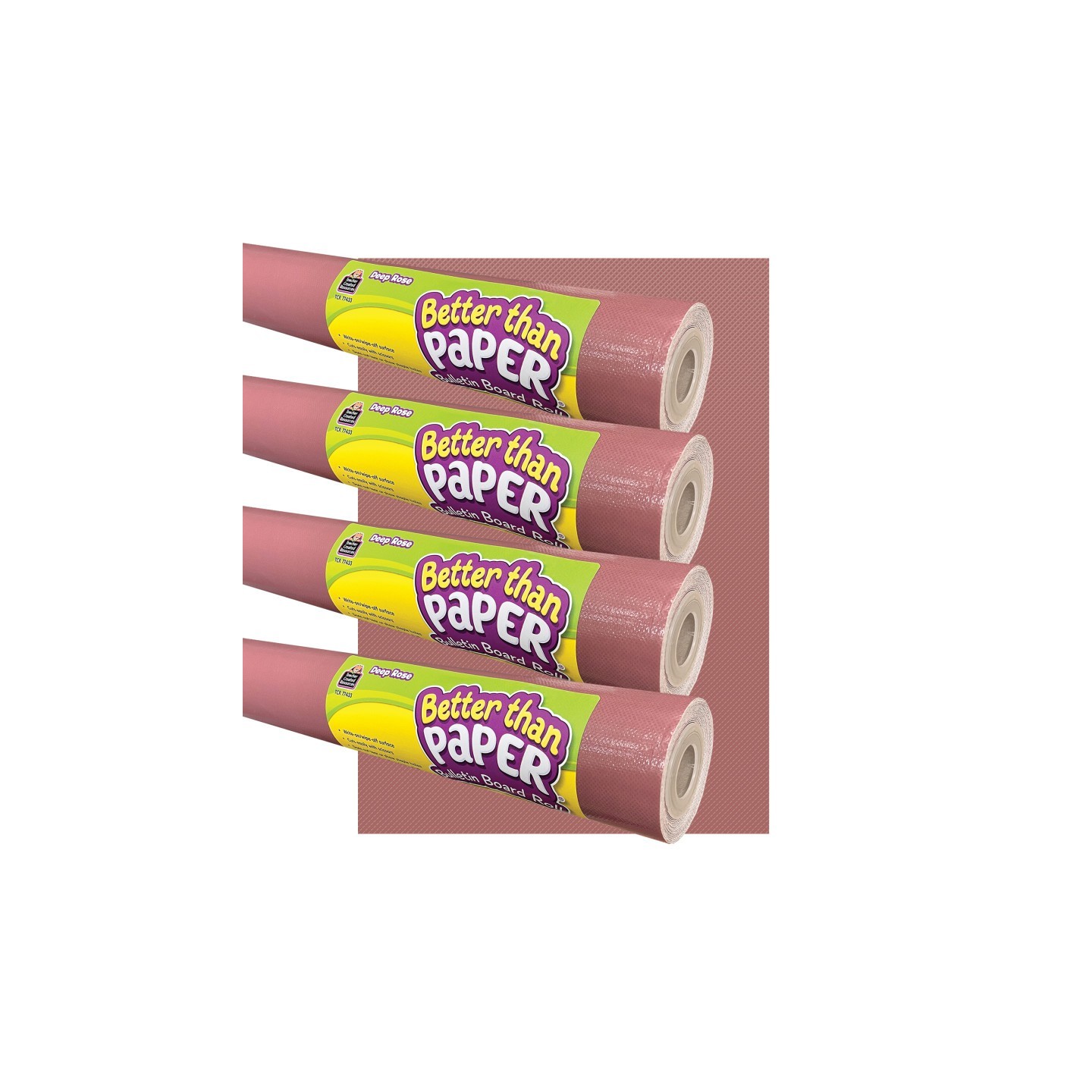 Teacher Created Resources® Better Than Paper® Bulletin Board Roll, 4' x 12', Deep Rose, 4 Rolls