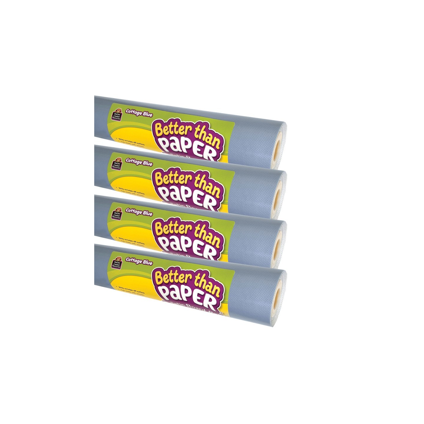 Teacher Created Resources® Better Than Paper® Bulletin Board Roll, Cottage Blue, 4-Pack