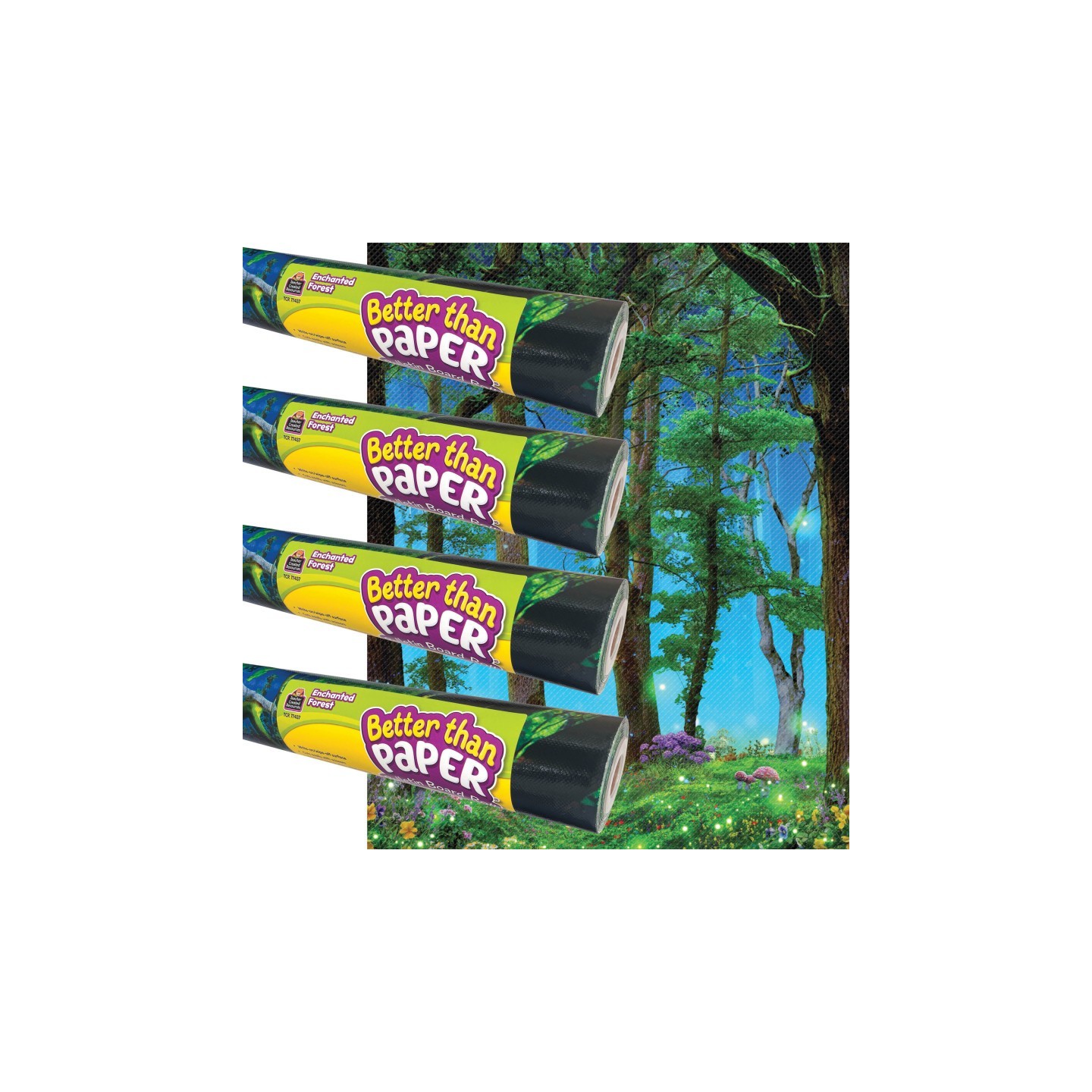 Teacher Created Resources® Better Than Paper® Bulletin Board Roll, 4' x 12', Enchanted Forest, 4-Pack
