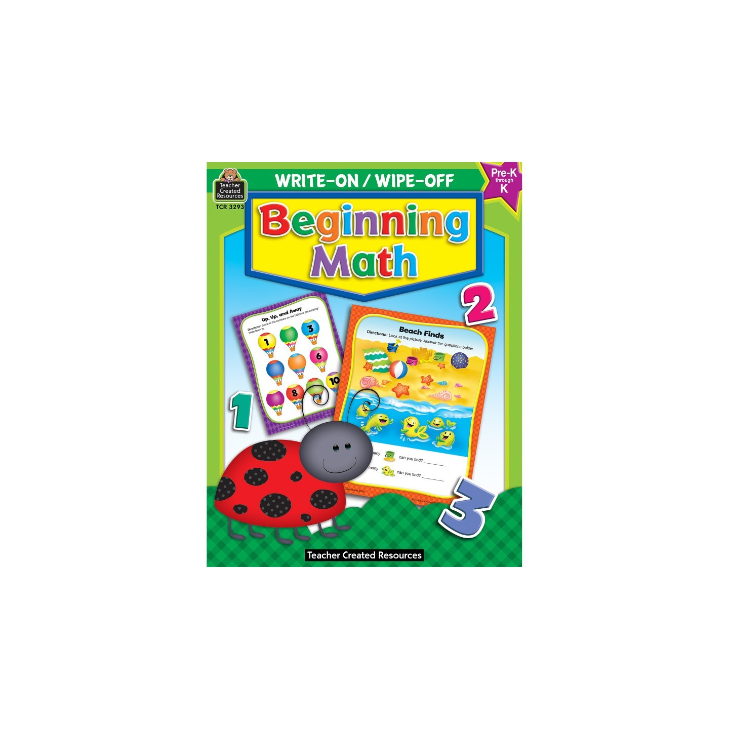 Teacher Created Resources® Beginning Math Write-On Wipe-Off Book, Grade PK-K