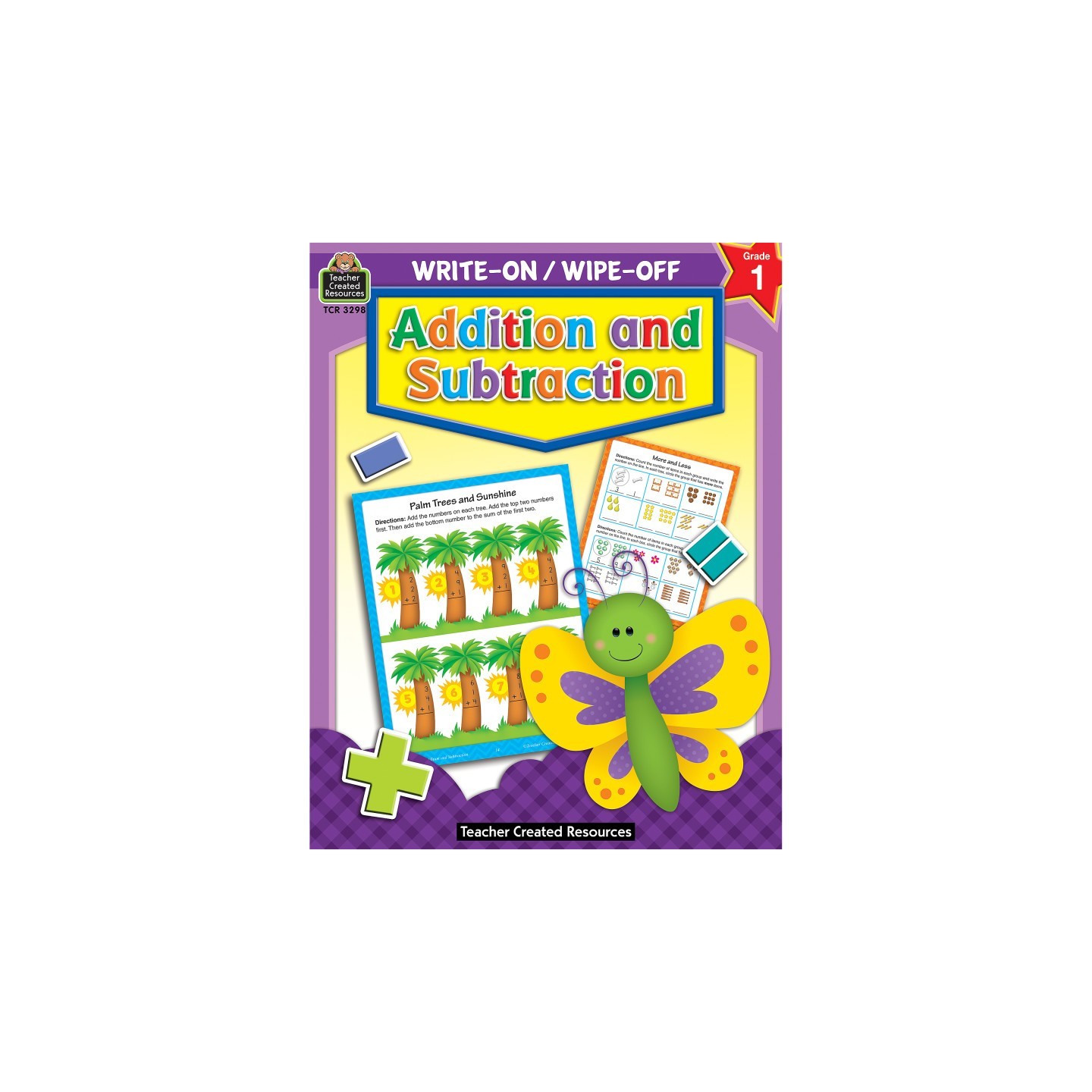 Teacher Created Resources® Addition and Subtraction Write-On Wipe-Off Book, Grade 1