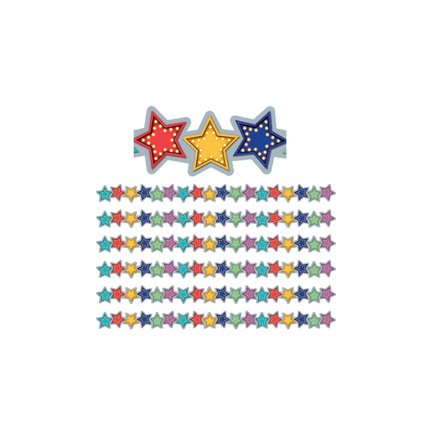 Teacher Created Resources® Marquee Stars Die-Cut Border Trim, 35 Feet Per Pack, 6 Packs