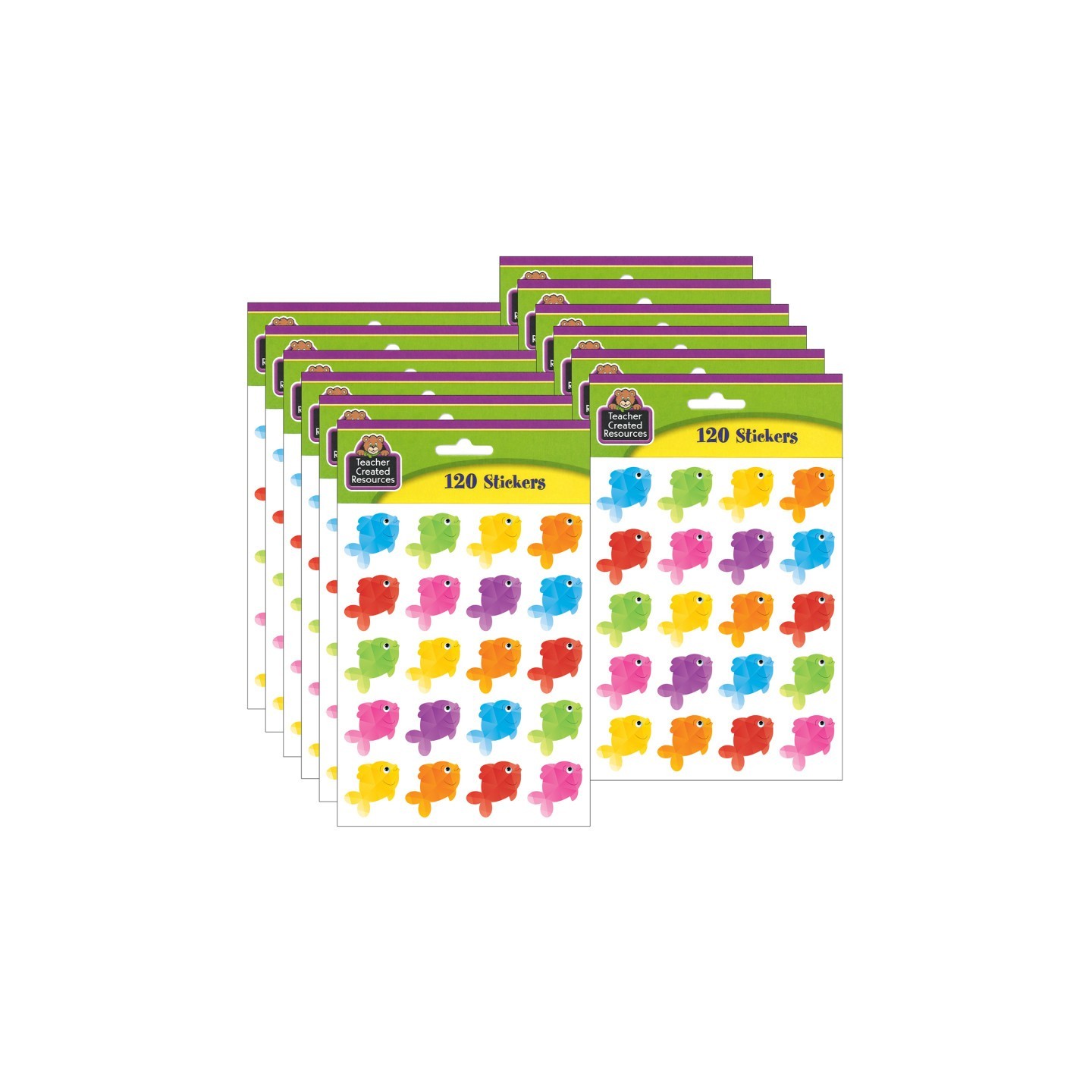 Teacher Created Resources® Colorful Fish Stickers, 120 Per Pack, 12 Packs