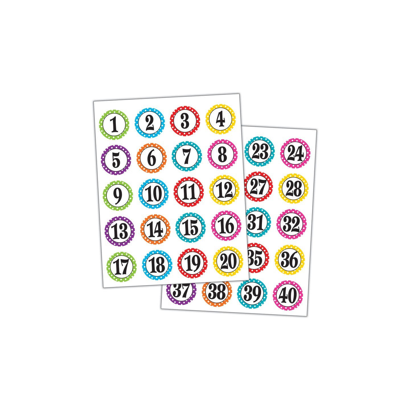Teacher Created Resources® Polka Dots Numbers Stickers, Pack of 120