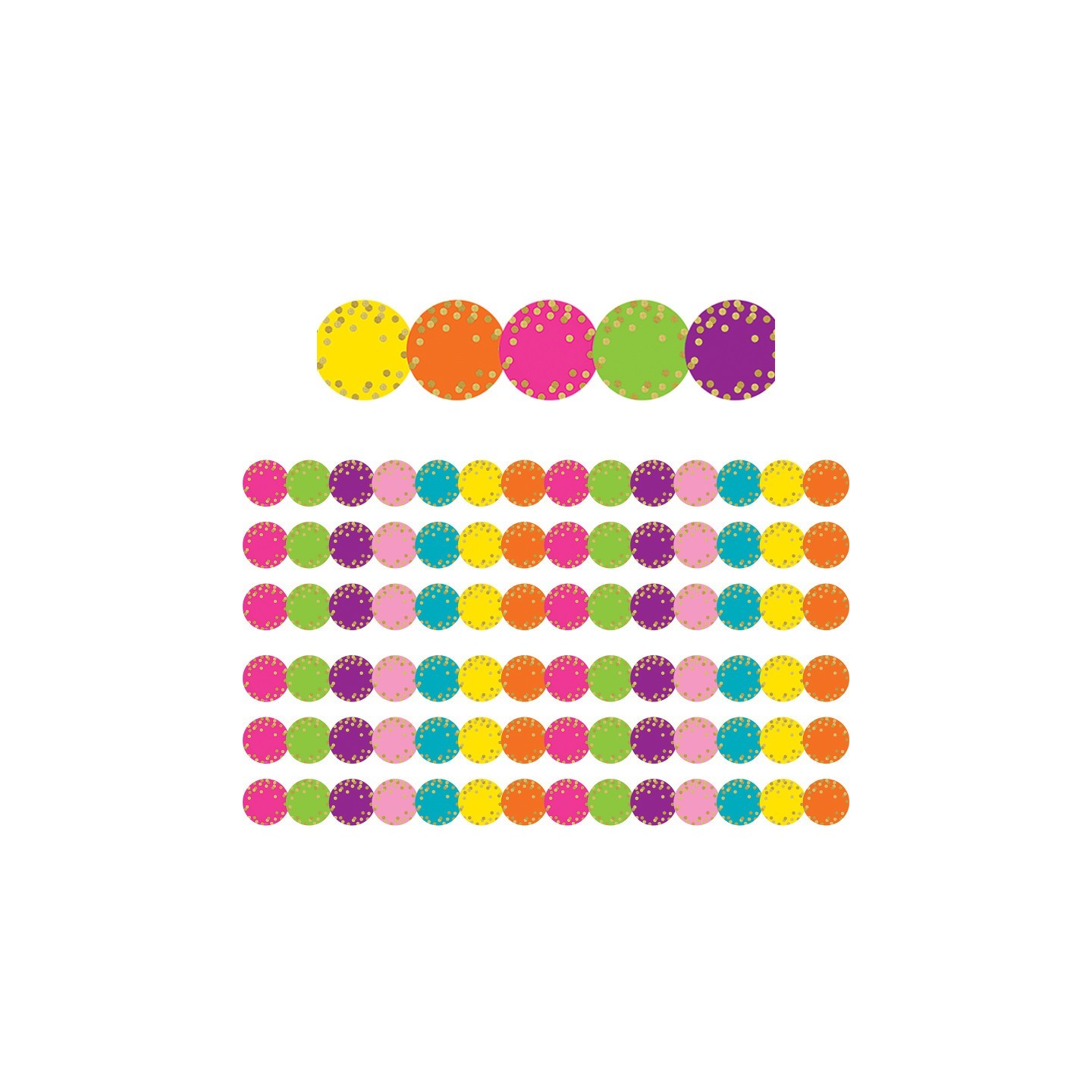 Teacher Created Resources® Confetti Circles Die-Cut Border Trim, 35 Feet Per Pack, 6 Packs