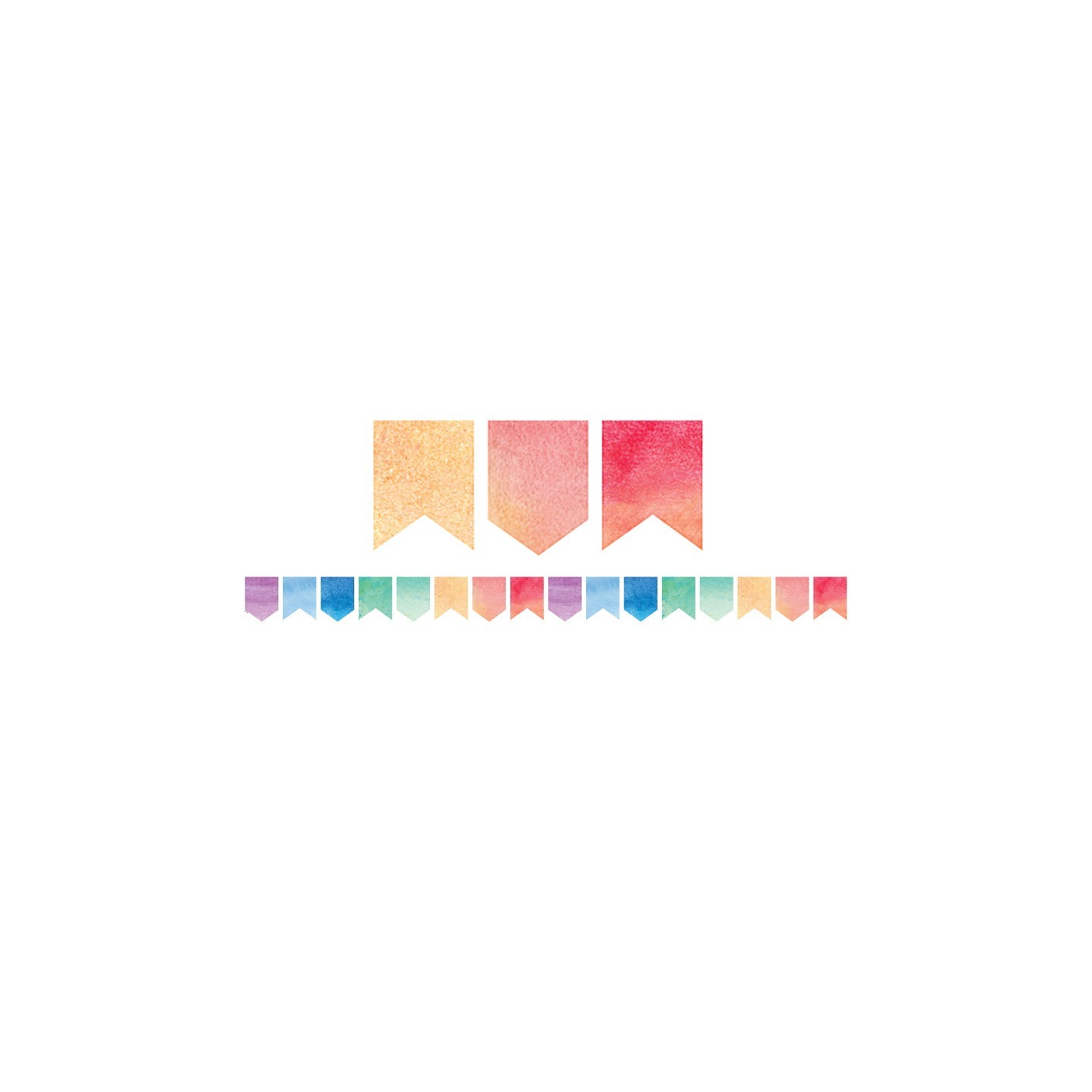 Teacher Created Resources® Watercolor Pennants Die-Cut Border Trim, 35 Feet