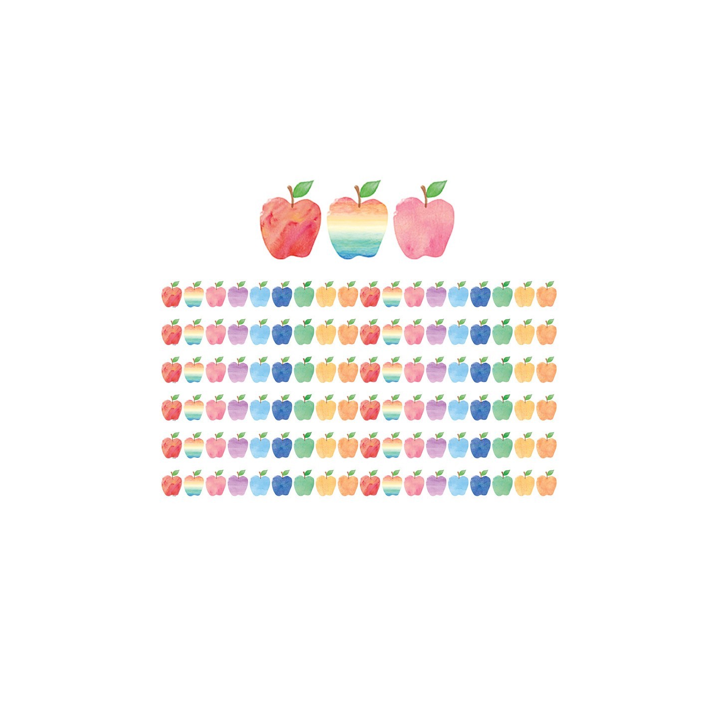 Teacher Created Resources® Watercolor Apples Die-Cut Border Trim, 35 Per Pack, 6 Packs