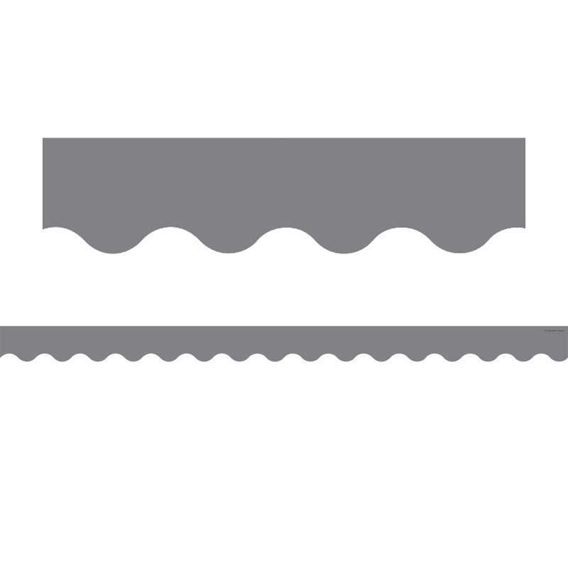 Teacher Created Resources® Gray Scalloped Border Trim, 35 Feet Per Pack, 6 Packs