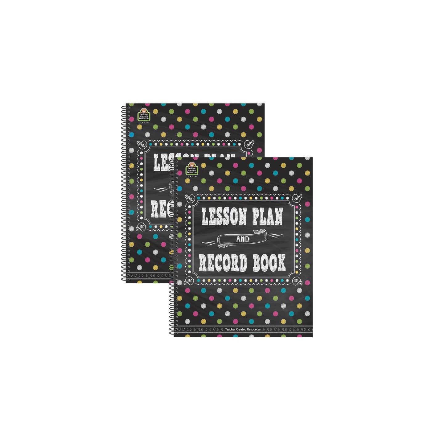 Teacher Created Resources® Chalkboard Brights Lesson Plan and Record Book, Pack of 2