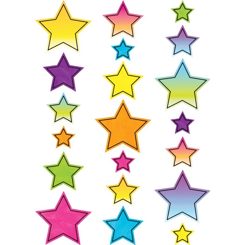 Teacher Created Resources® Brights 4Ever Star Accents, Assorted Sizes, 60 Per Pack, 3 Packs