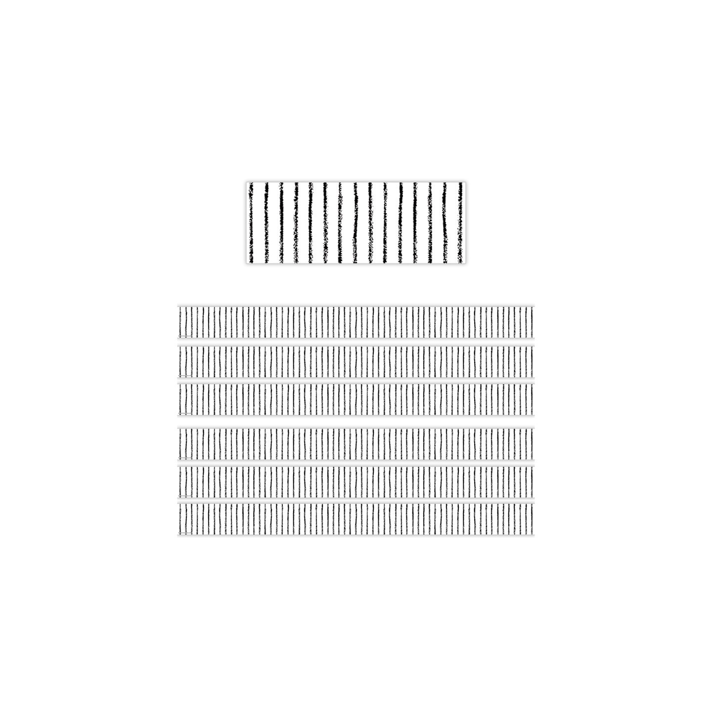 Teacher Created Resources® White With Black Pinstripes Straight Border Trim, 35 Feet Per Pack, 6 Packs