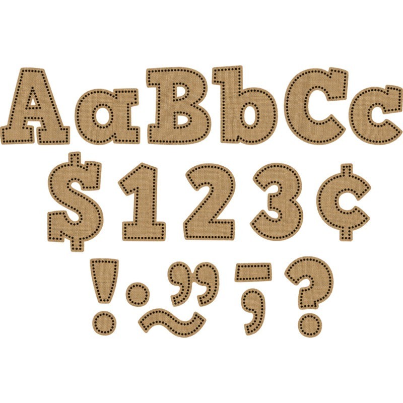 Teacher Created Resources® Burlap Design Bold Block 4" Letters Combo Pack, 230 Pieces