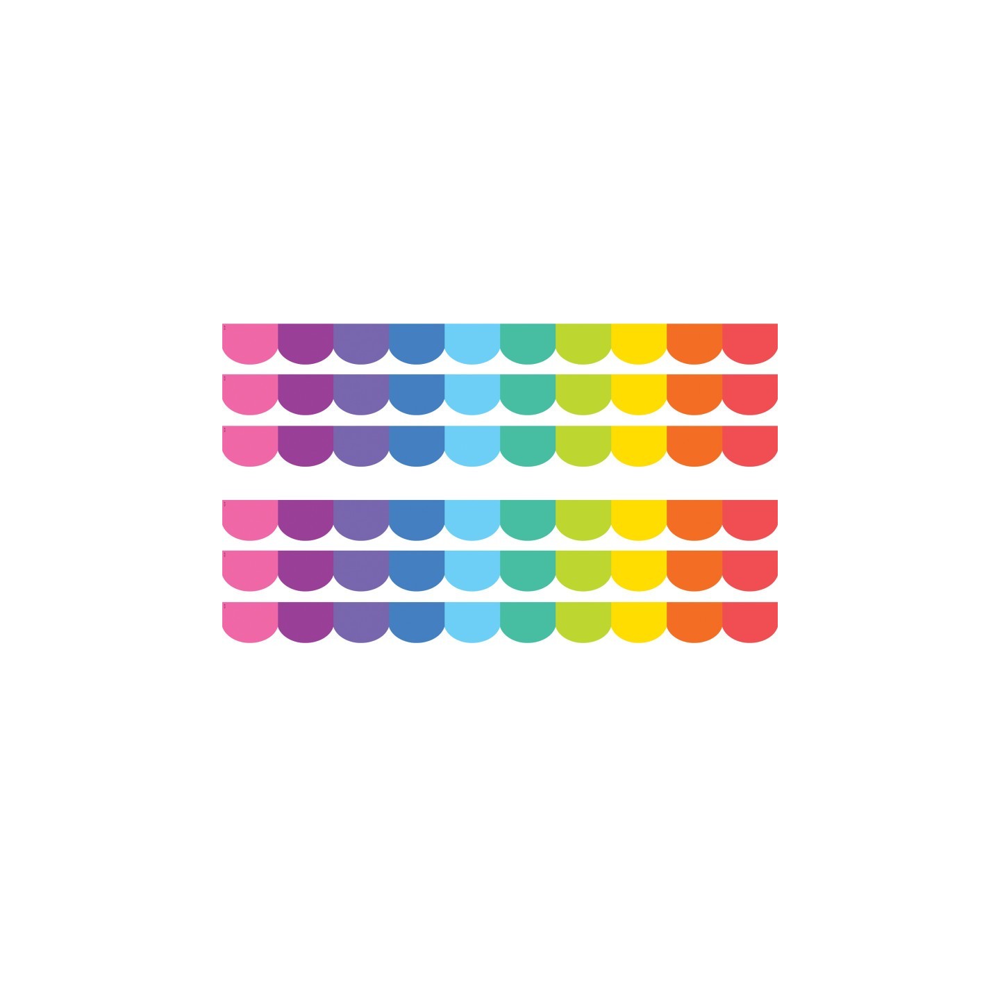 Teacher Created Resources® Colorful Scalloped Die-Cut Border Trim, 35 Feet Per Pack, 6 Packs