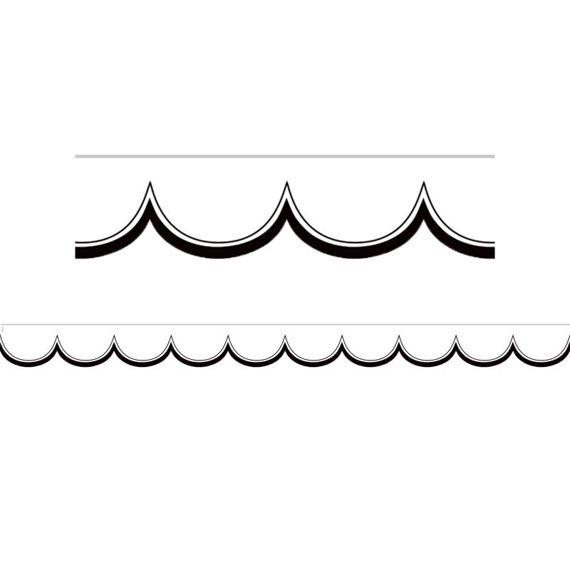 Teacher Created Resources® White with Black Scalloped Die-Cut Border Trim
