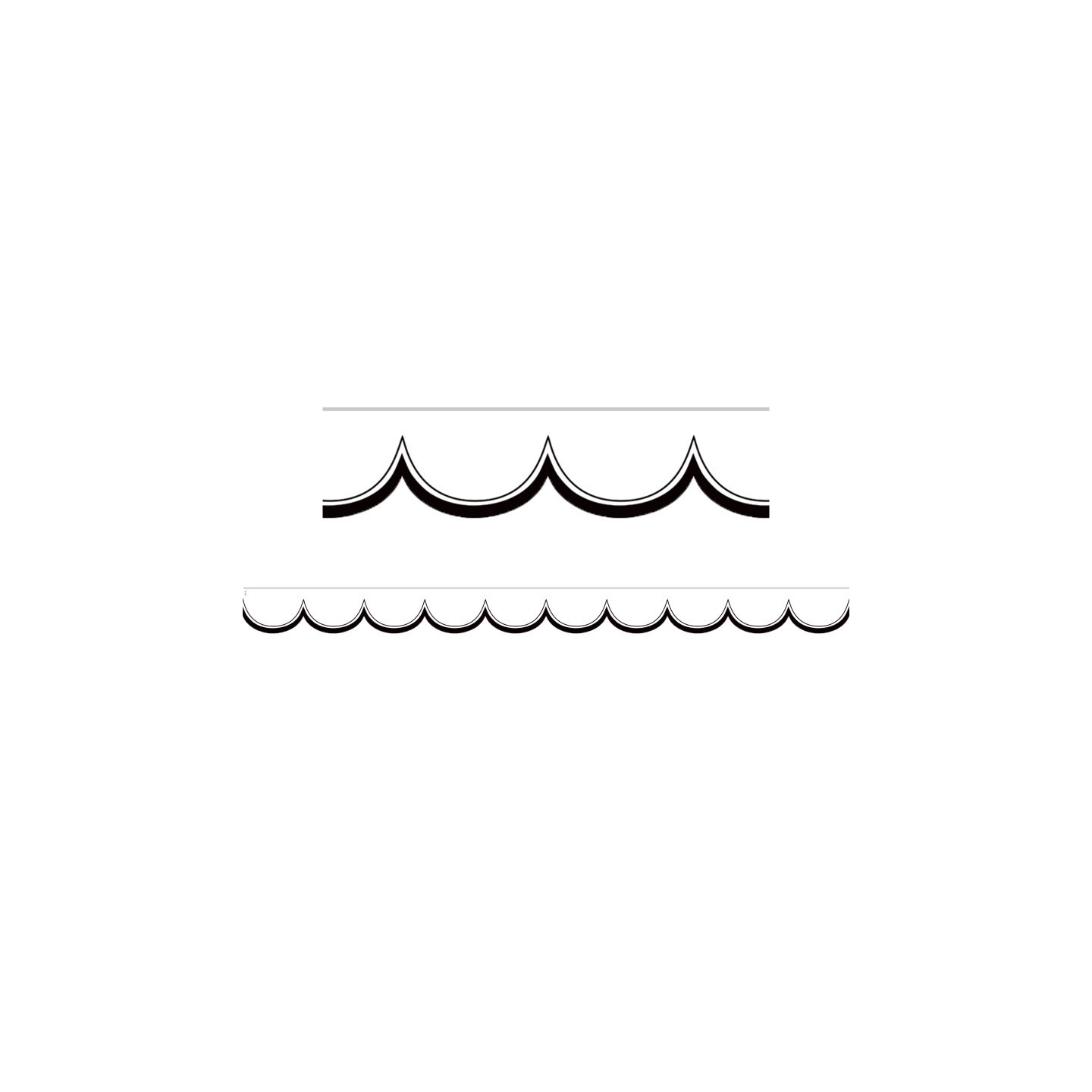 Teacher Created Resources® White with Black Scalloped Die-Cut Border Trim