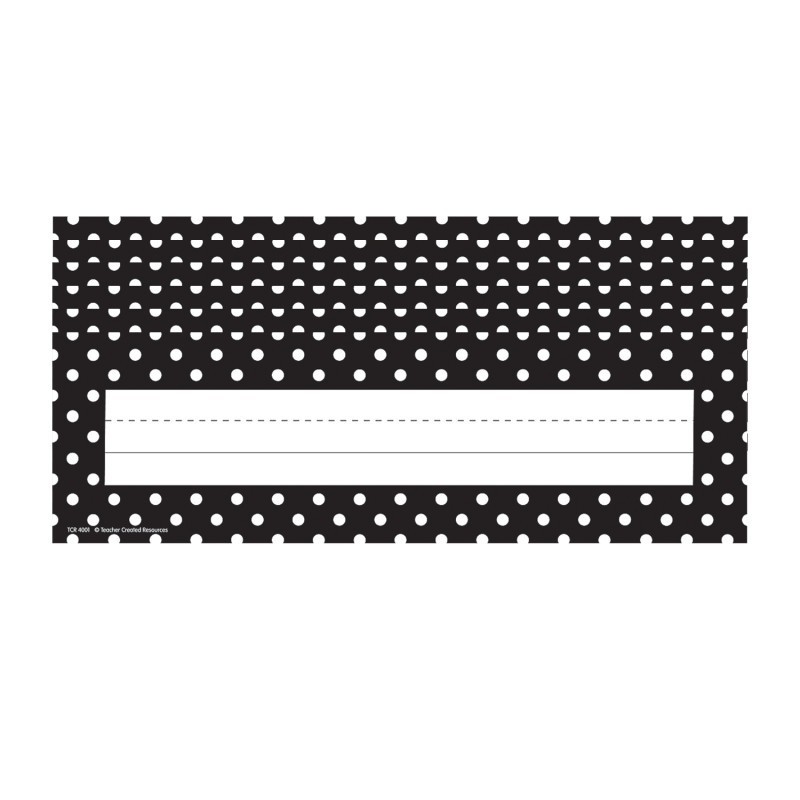 Teacher Created Resources® Black Polka Dots Flat Name Plates, 36 Per Pack, 6 Packs