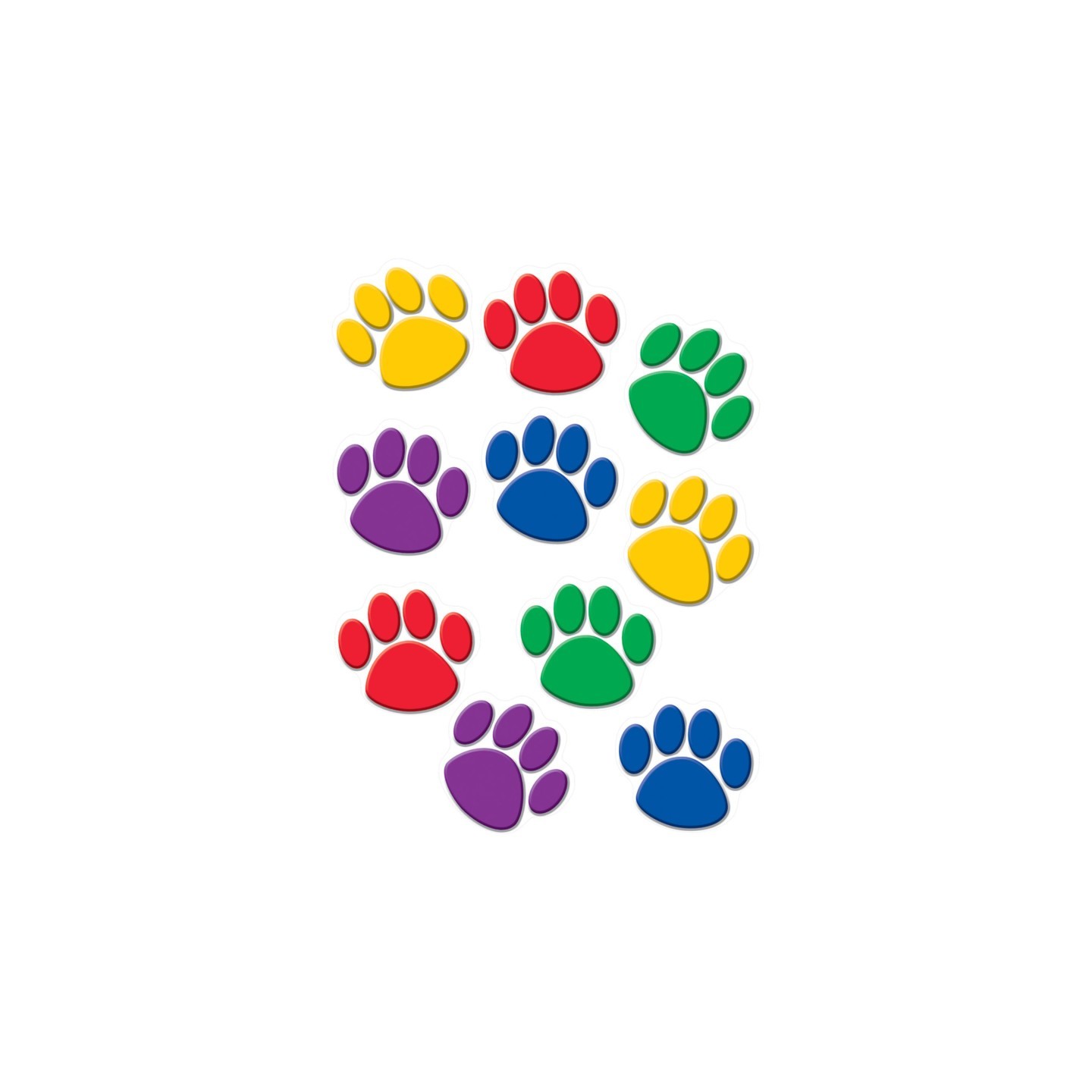 Teacher Created Resources® Colorful Paw Print Accents, Pack of 30
