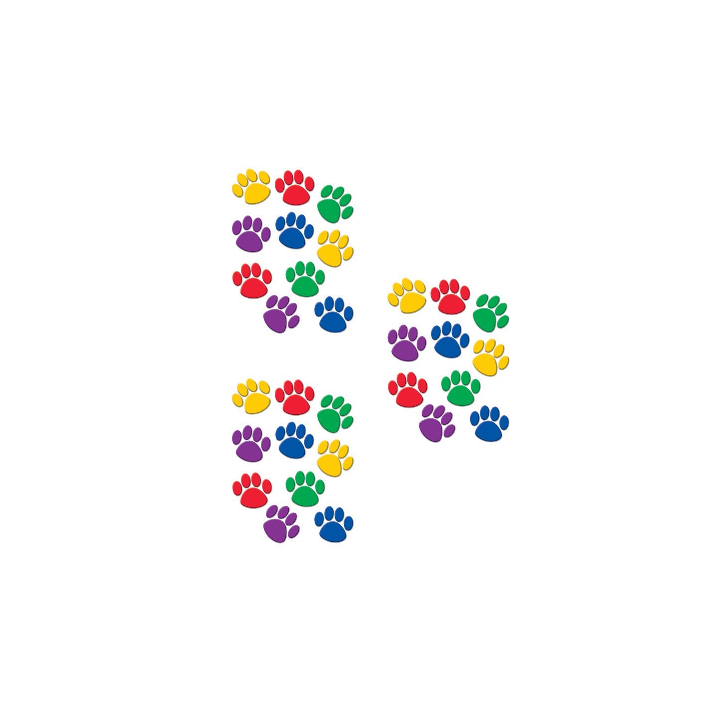 Teacher Created Resources® Colorful Paw Print Accents, 30 Per Pack, 3 Packs