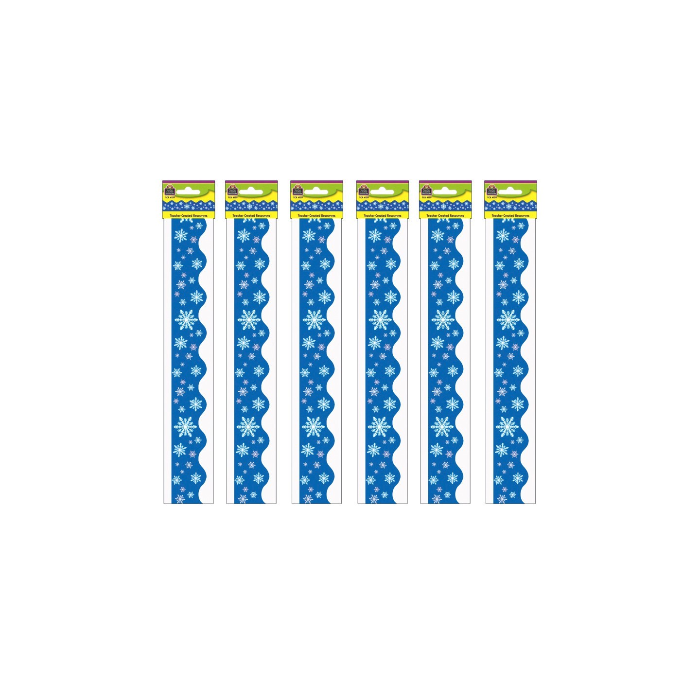 Teacher Created Resources® Snowflakes Border Trim, 35 Feet Per Pack, 6 Packs